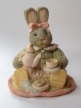 Snuggle Buddies Honey Bunny Tea Party figurine